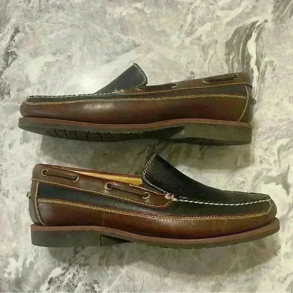 Neil M. Loafers Mens Size 9.5 Casual Comfort Shoes Mocs Brown Leather Vacation - Picture 3 of 10